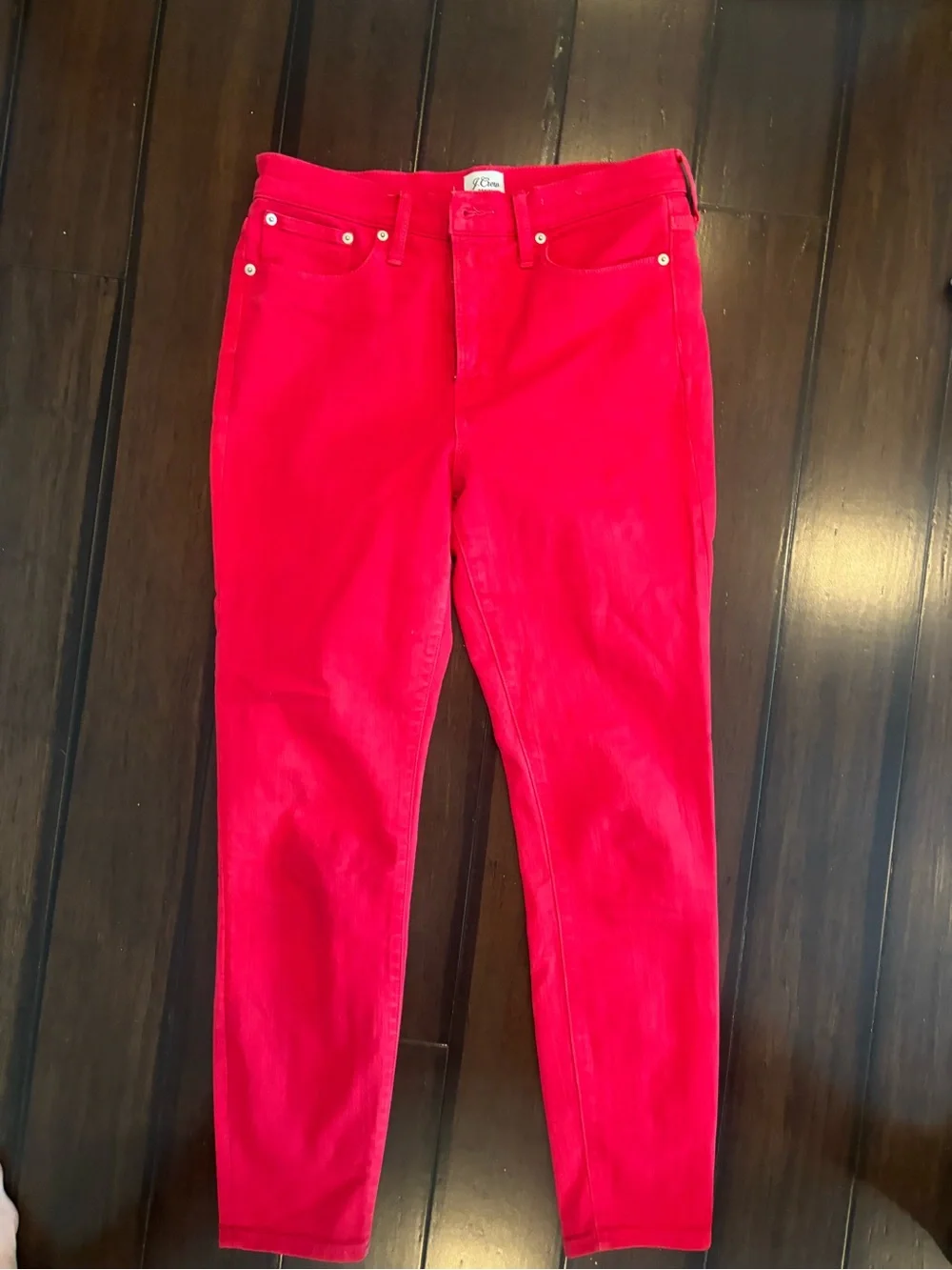 J. Crew Skinny Jeans in Bright Red